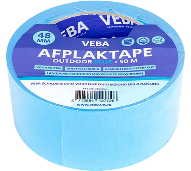 VEBA Afplaktape Outdoor Blue 48 mm
