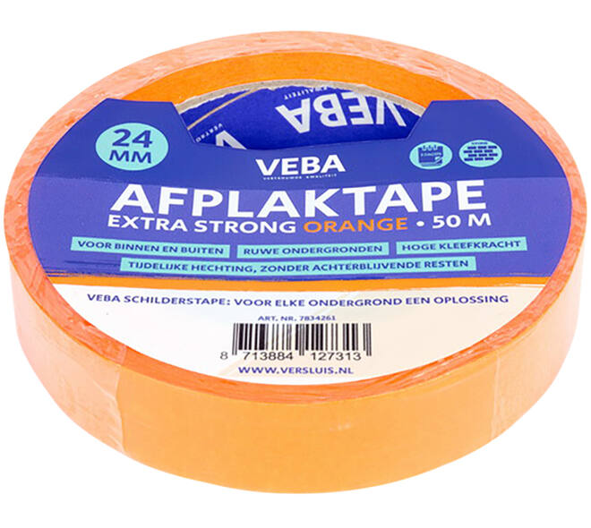 VEBA Afplaktape Extra Strong Orange 24 mm