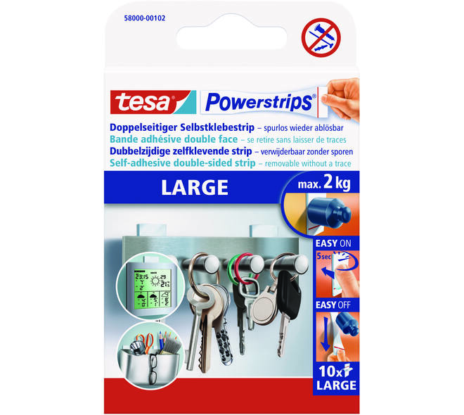 Tesa Powerstrips Large 10 st 58000-00102-20 Sanitar