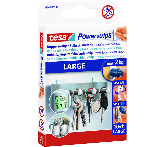 Tesa Powerstrips Large 10 st 58000-00102-20 Sanitar