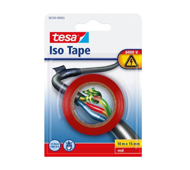 Tesa Electr Isolatie 10M x15 mm Rood