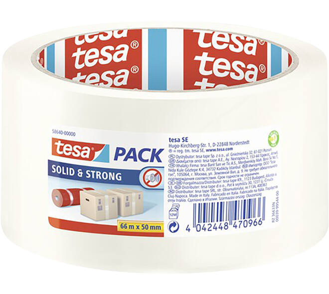 Tesa Tesapack Solid & Strong, 66M x 50 mm Transparant