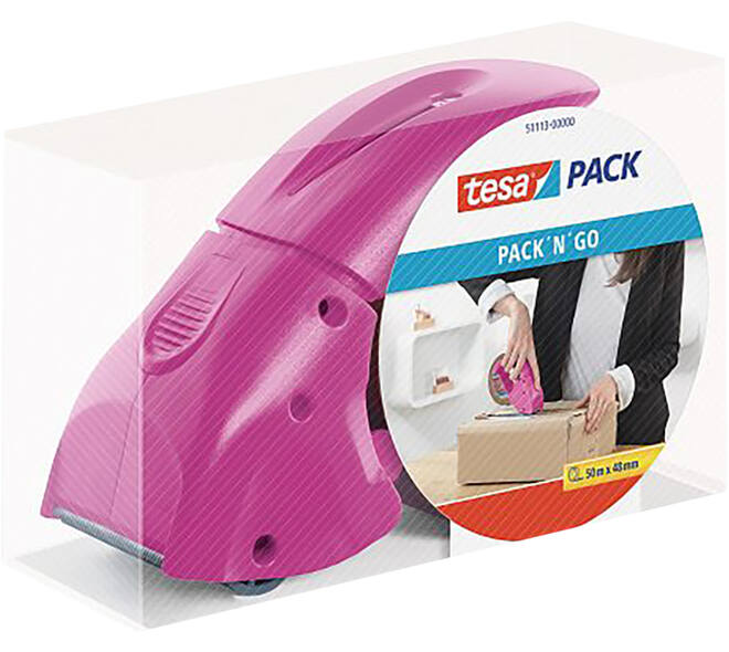 Tesa Tesapack Dispenser Pack´N´Go Roze