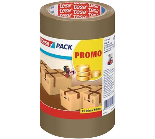 Tesa Tesapack Standard Bruin 3 x 66 m x 50 mm