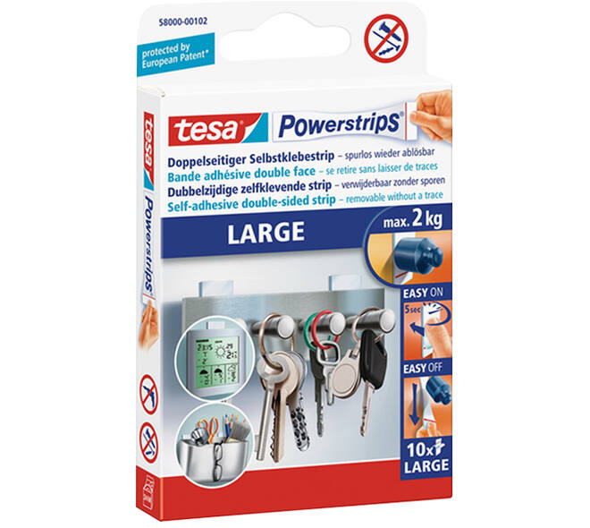 Tesa Powerstrips Large 10 st 58000-00102-23