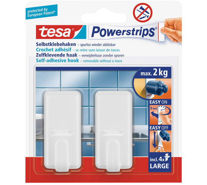 Tesa Powerstrips Large Classic Wit