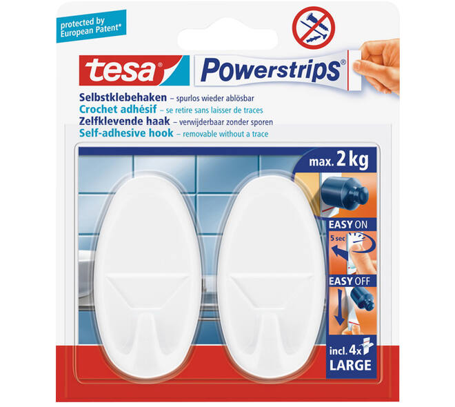 Tesa Powerstrips Large Ovaal Wit