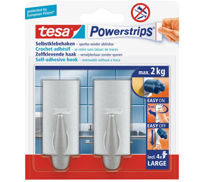 Tesa Powerstrips Large Trend Chroom