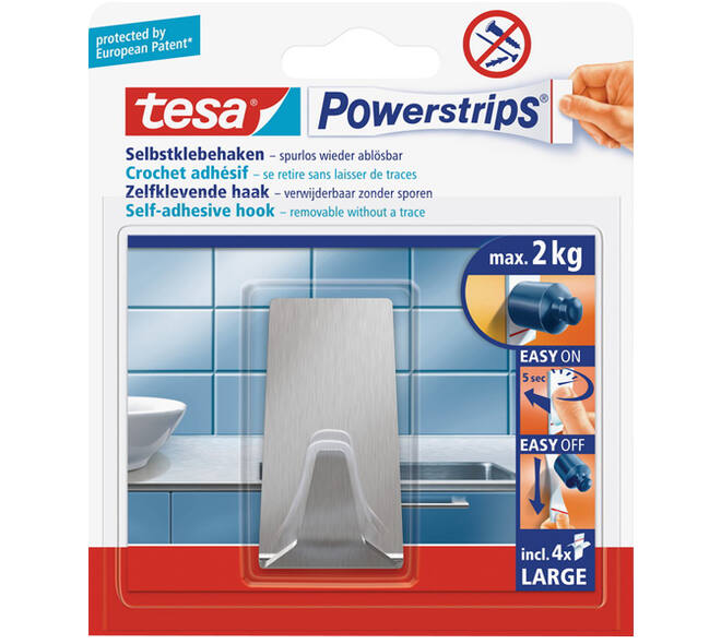 Tesa Powerstrips Large Metaal Rechthoekig