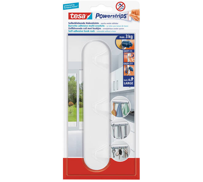 Tesa Powerstrips Hakenrek Wit