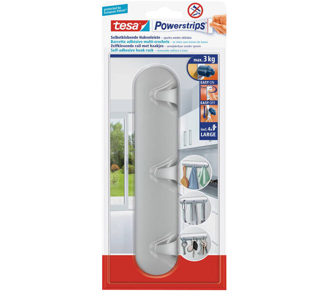 Tesa Powerstrips Hakenrek Chroom