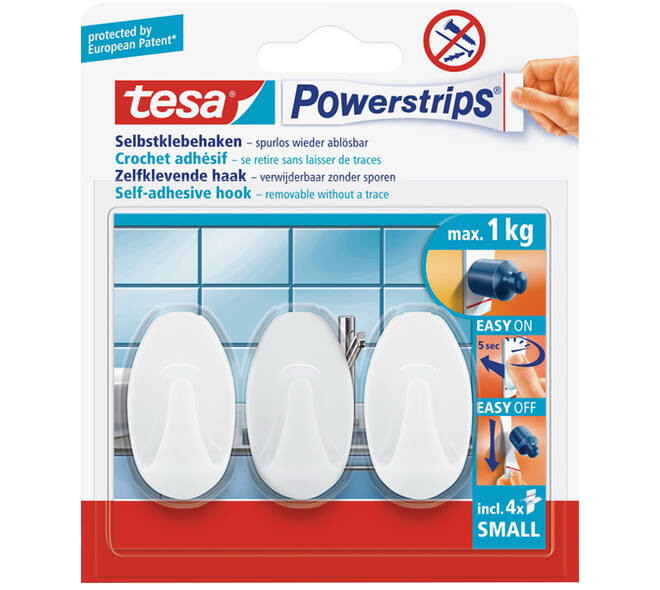 Tesa Powerstrips Small Ovaal Wit