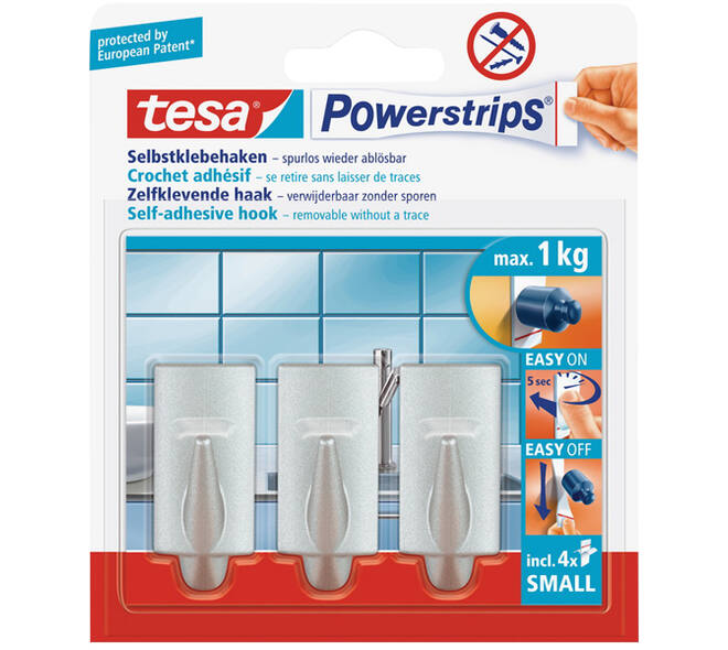 Tesa Powerstrips Small Trend Chroom