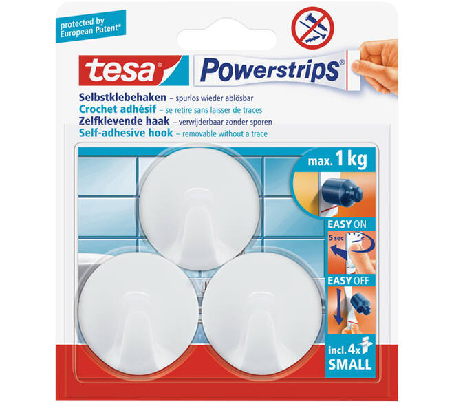 Tesa Powerstrips Small Rond Wit