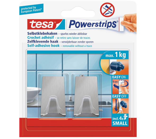 Tesa Powerstrips Small Metaal Rechthoekig