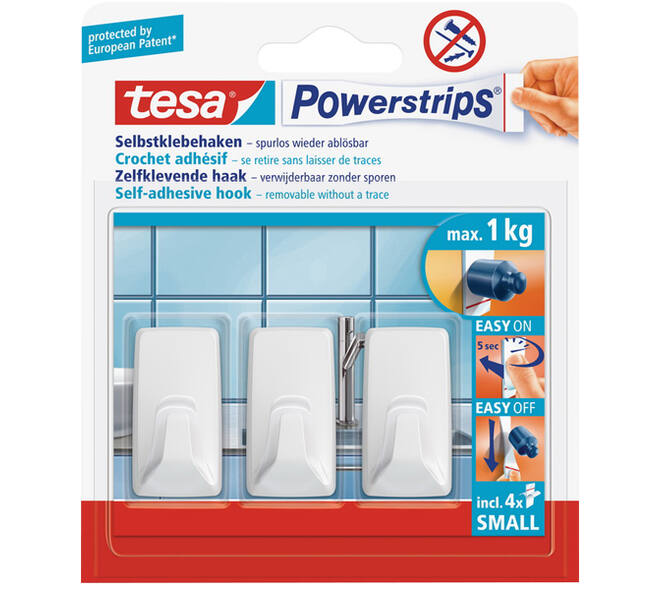 Tesa Powerstrips Small Rechthoekig Wit