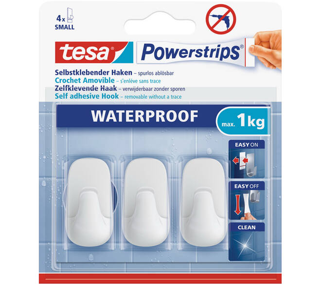 Tesa Powerstrips® Waterproof Haken Wit Small