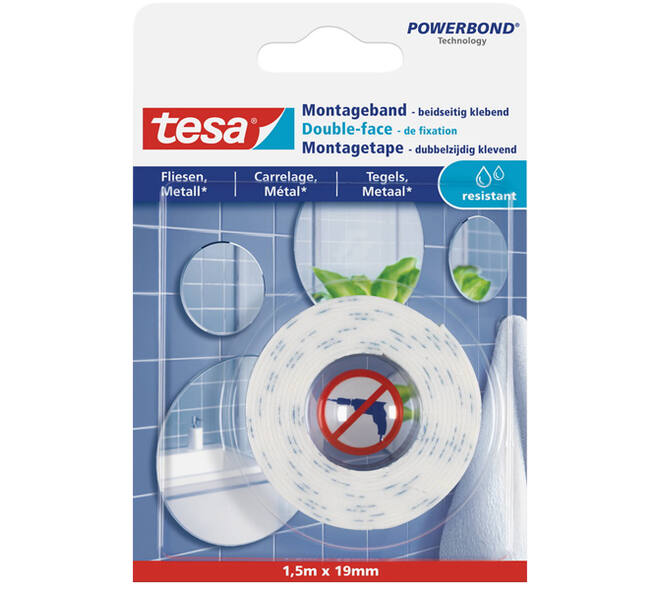 Tesa Powerbond® Montagetape Waterproof 1,5M x 19 mm