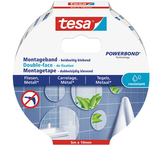 Tesa Powerbond® Montagetape Waterproof 5M x 19 mm