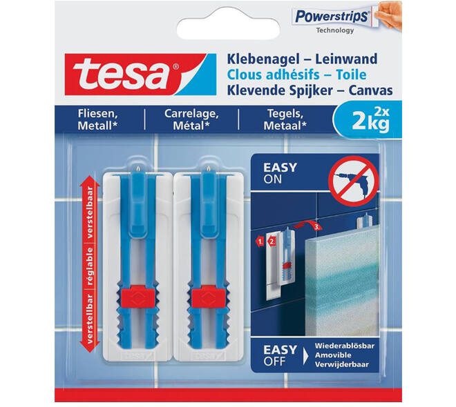 Tesa Klevende Spijker Canvas Tegels & Metaal 2Kg