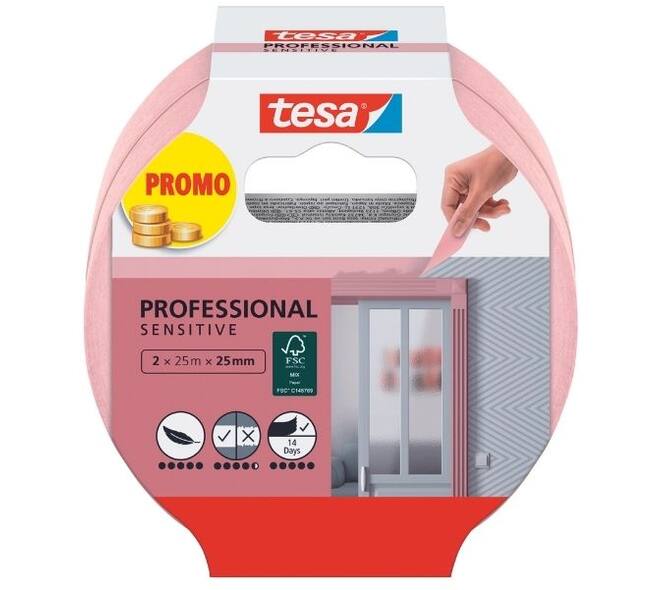 Tesa Afplakband Washi Sensitive 2x 25M x 25 mm