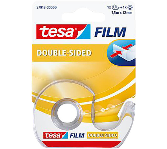 Tesa Tesafilm Dubbelzijdige 7,5M x 12  mm + Dispenser