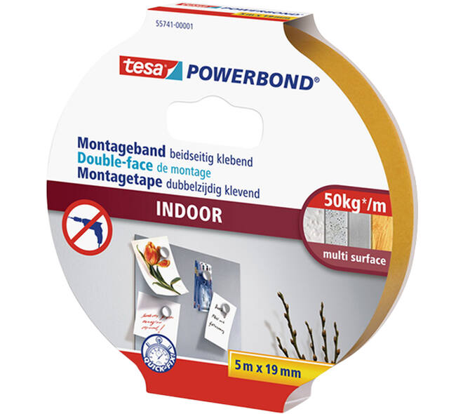 Tesa Powerbond Montagetape Indoor 5M x 19 mm