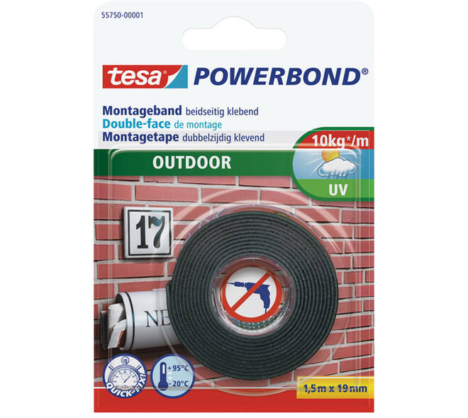 Tesa Powerbond Montagetape Outdoor 1,5M x 19 mm