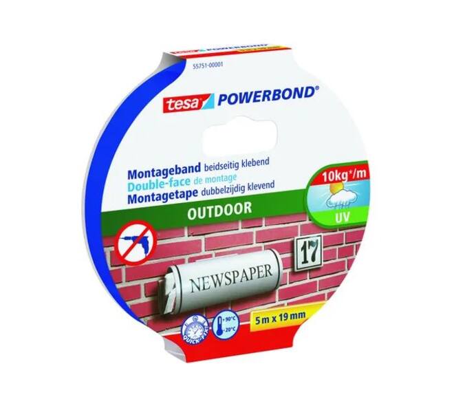 Tesa Powerbond Montagetape Outdoor 5M x 19 mm