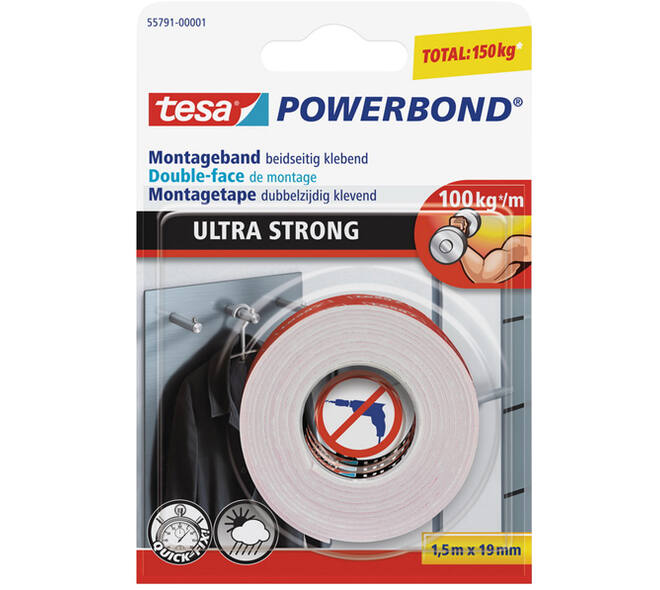 Tesa Powerbond Montagetape Ultra 1,5M x 19 mm