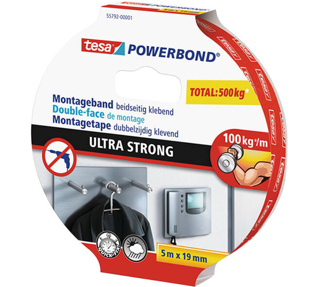 Tesa Powerbond Montagetape Ultra 5M x 19 mm