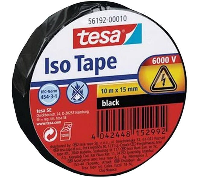Tesa Electrische Isolatie 20M x 19 mm Zwart