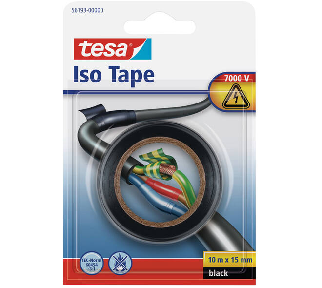 Tesa Electrische Isolatie 10M x 15 mm Zwart