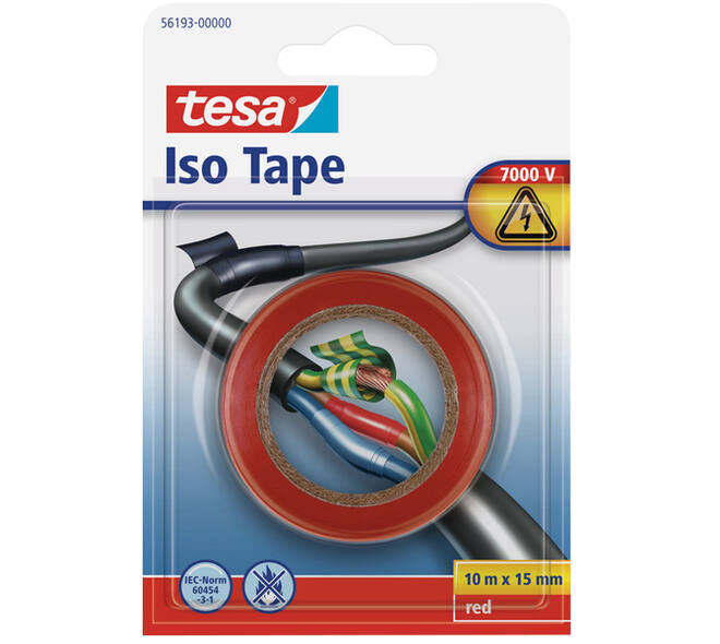 Tesa Electrische Isolatie 10M x 15 mm Rood