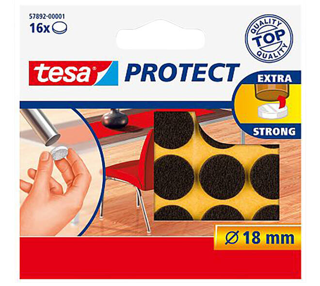 Tesa Vilt Rond 18 mm Bruin