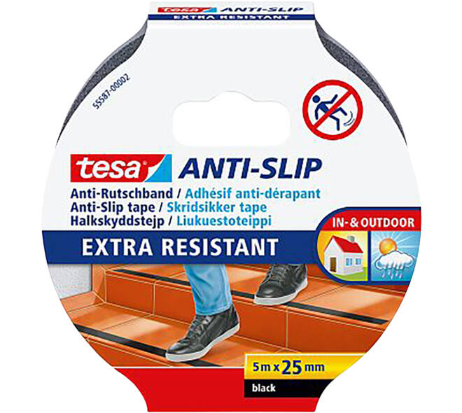 Tesa Anti-Slip 5M x 25 mm Zwart