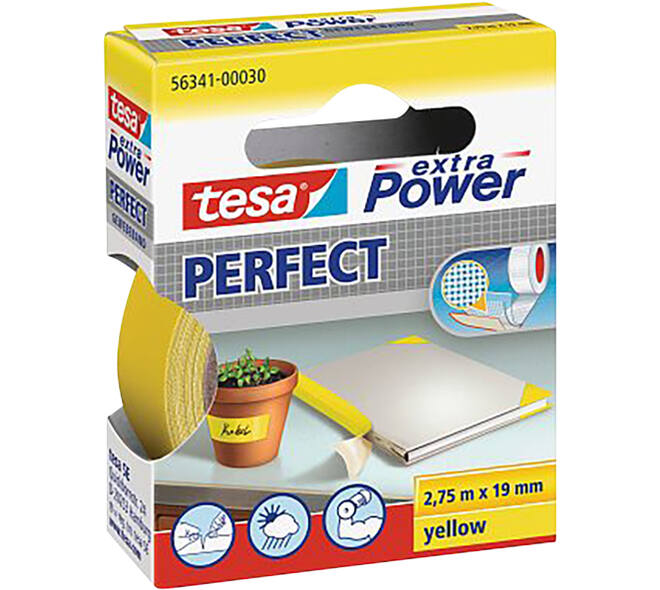 Tesa Extra Power® Perfect 2.75M x 19 mm Geel