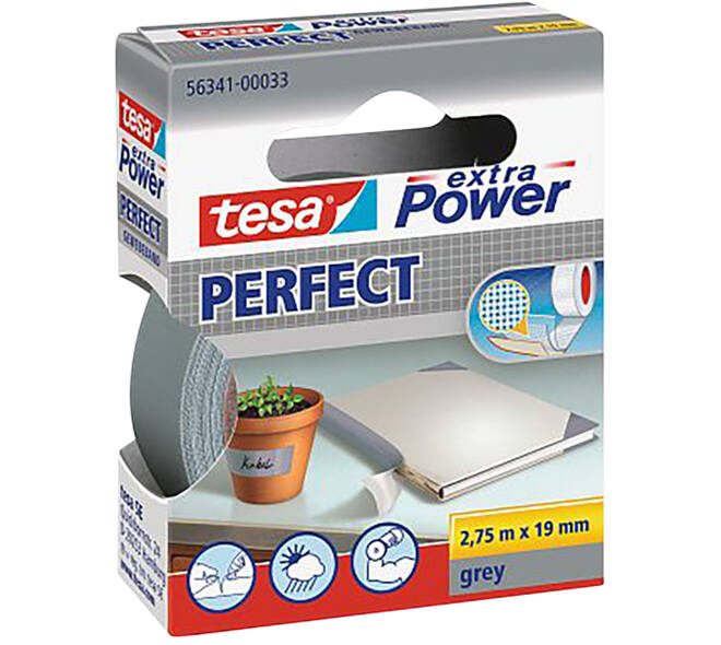 Tesa Extra Power® Perfect 2.75M x 19 mm Grijs