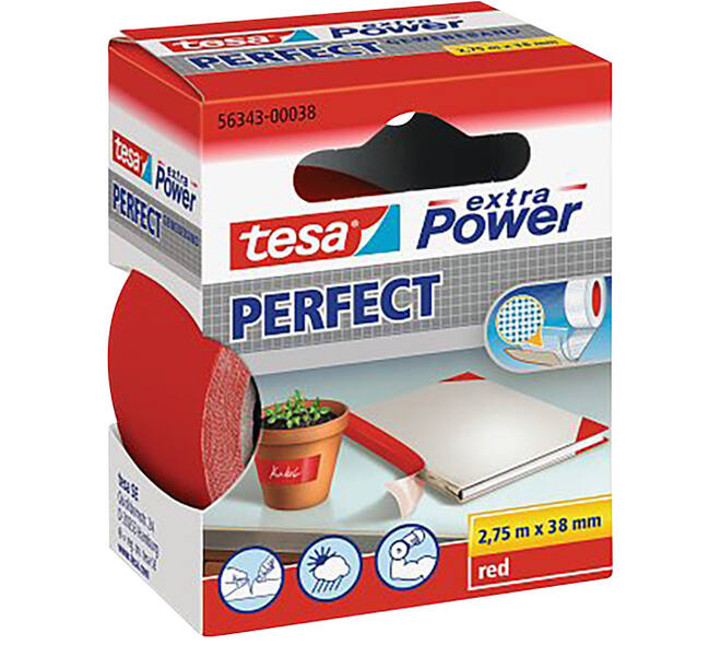 Tesa Extra Power® Perfect 2.75M x 38 mm Rood