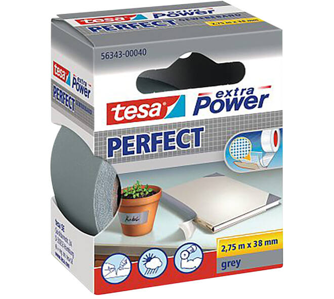Tesa Extra Power® Perfect 2.75M x 38 mm Grijs