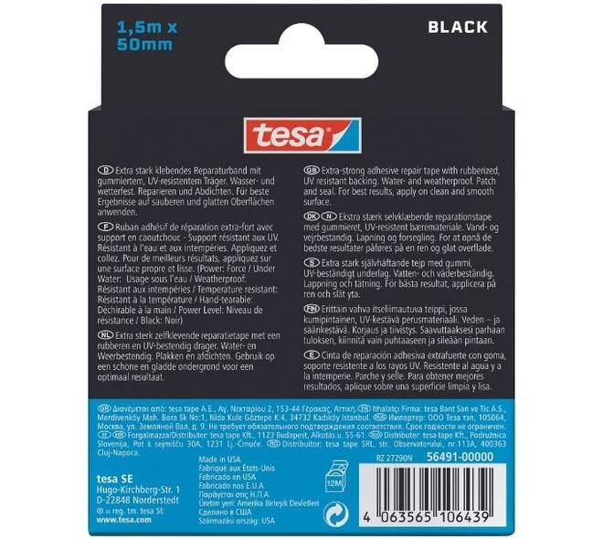 Tesa Ultra Power Under Water 15 m x 50 mm Black