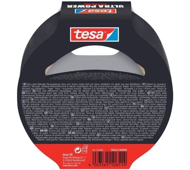 Tesa Ultra Power Extreme Repair 10 m x 50 mm Black