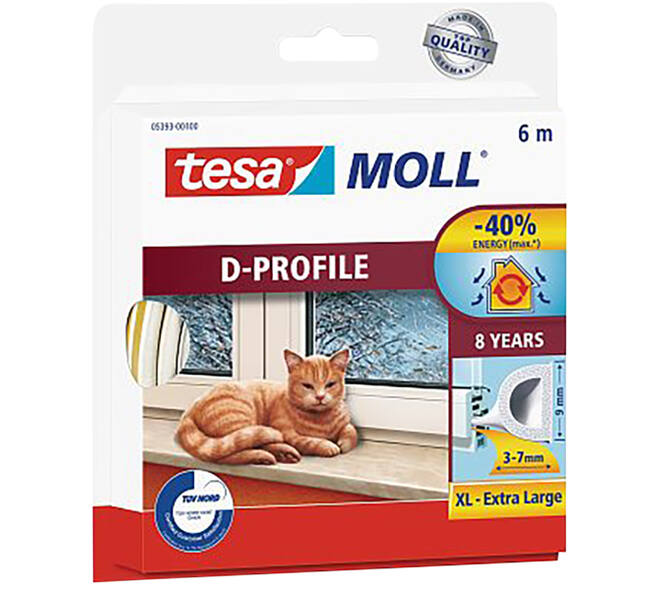 Tesa Tesamoll Classic D Profiel 8Jr 6M Wit