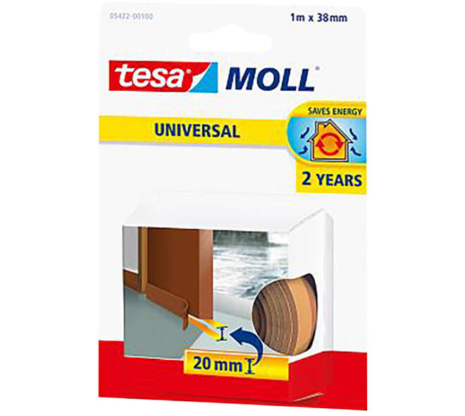 Tesa Tesamoll Universal Schuimstof Dorpelstrip 2Jr 1M x 38 mm Bruin