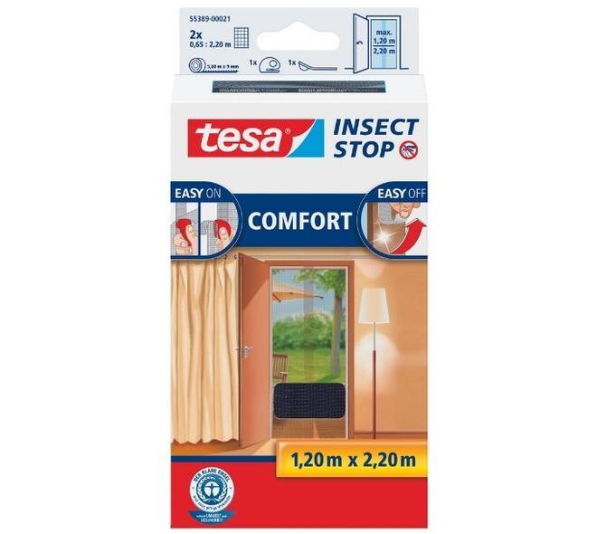 Tesa Comfortvliegenhor Deuren 2 x 65M x 2,2M Zwart