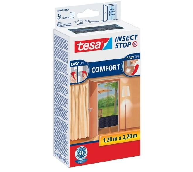 Tesa Comfortvliegenhor Deuren 2 x 65M x 2,2M Zwart