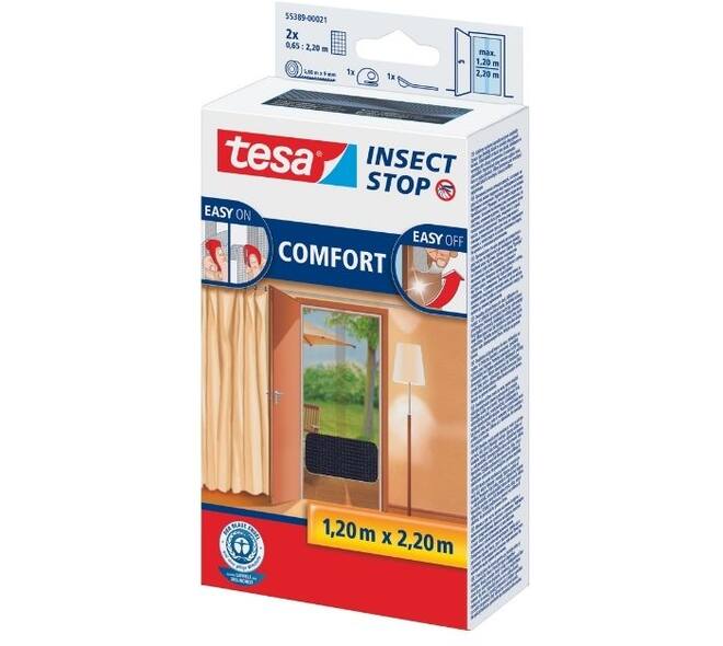 Tesa Comfortvliegenhor Deuren 2 x 65M x 2,2M Zwart