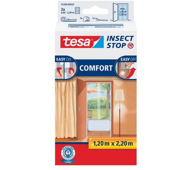 Tesa Comfortvliegenhor Deuren 2 x 0,65M x 2,2M Wit