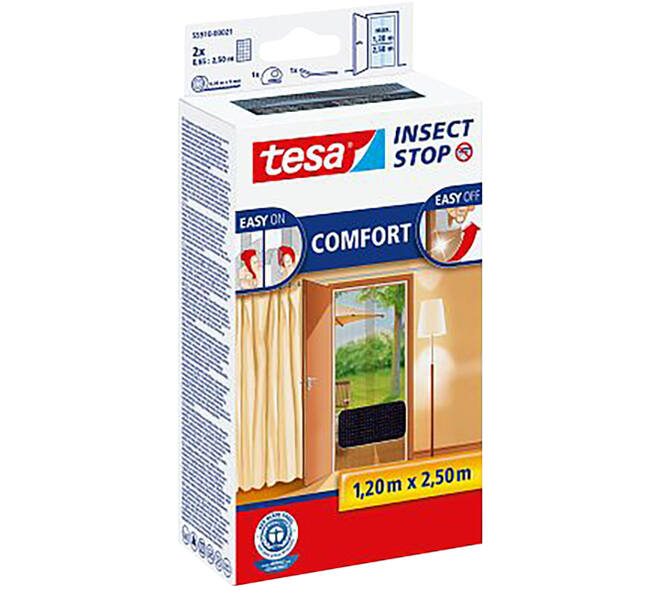Tesa Comfortvliegenhor Deuren 2 x 0,65M x 2,5M Zwart