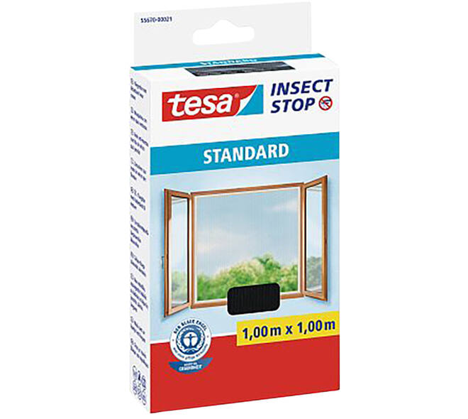 Tesa Standard Vliegenhor Ramen 1M x 1M Zwart